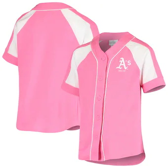 youth pink oakland athletics team spirit fashion jersey